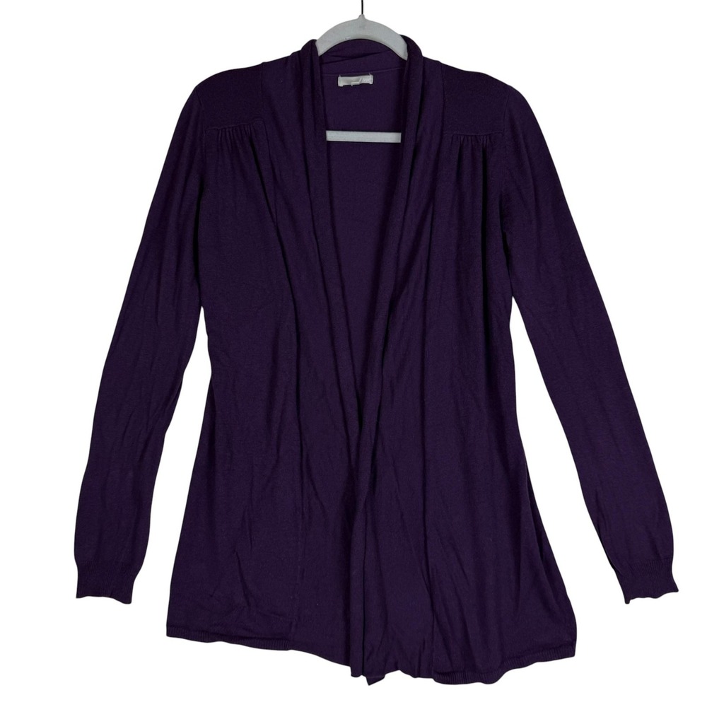 Etam Sweater Womens Medium Purple Open Front Long Sleeve Lightweight Cardigan